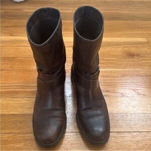 Via Spiga Dark Brown Leather Booties